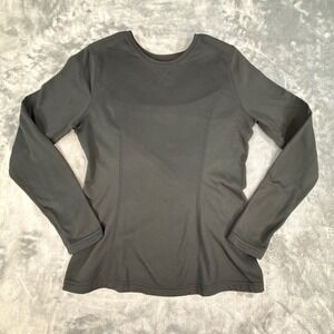 Bass Pro Shops Womens Black Fleece Lined Long Sleeve Performance Top Sz M Thumb